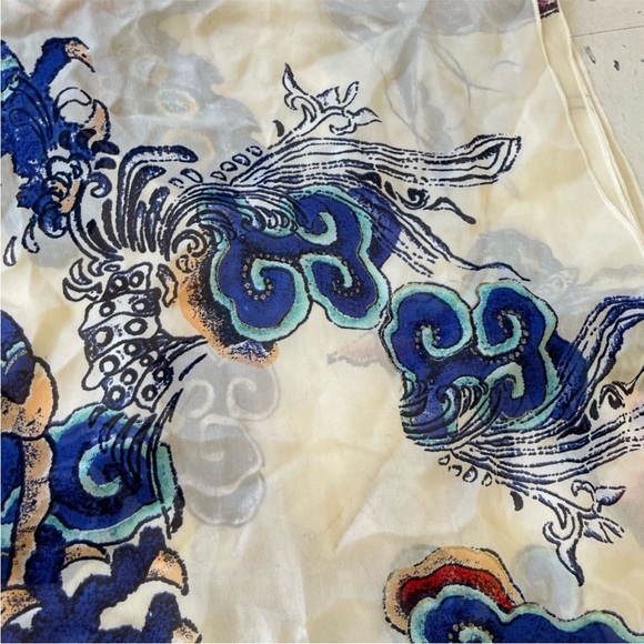 Auth ROBERTO CAVALLI S/S 2003 Dragon Tattoo Silk Scarf - Picture 10 of 11